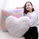 Almofadas decorativas perfeitas para meninas White Heart & Rainbow