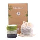 Almofadas removedoras de maquiagem Chloven Bamboo Cotton reutilizáveis x30
