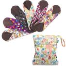 Almofadas sanitárias Teamoy, 11,6", carvão vegetal reutilizável, pacote com 6 unidades com bolsa úmida