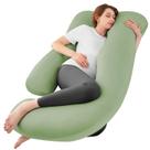 Almohada de Embarazo en Forma de U Sasttie 145x70 cm Verde Refrescante