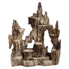 Altar Congá P/ Imagens Mini Orixás Umbanda Bege Resina 29cm