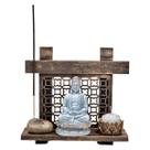 Altar Kit Zen Buda Castiçal Incensário Pedra Japonesa Vida