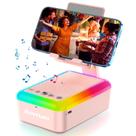 Alto-falante Bluetooth com suporte para celular JTEMAN com rosa claro