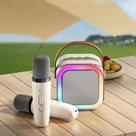 Alto-falante Bluetooth Karaoke com Microfone, Luzes LED e Diversão para Toda a Família