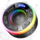 Alto-falante Bluetooth para chuveiro, alto-falante portátil sem fio IP7 à prova d'água com ventosa, luzes LED dinâmicas e emparelhamento estéreo duplo, alto-falante de banheiro sem usar as mãos com microfone para banheiro, praia, ao ar livre, 10H