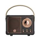 Alto-falante Bluetooth QUEQIMU Retro Portátil Cartão USB/TF/AUX Preto