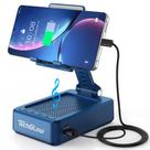 Alto-Falante Bluetooth TechGlow Blue com Suporte para Telefone e Power Bank