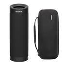 Alto-falante portátil à prova d'água sem fio Bluetooth Sony SRSXB23 Extra BASS (preto) com capa rígida de viagem e capa protetora (2 itens) design compacto e leve, até 12 horas de tempo de reprodução