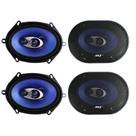 Alto-falantes coaxiais para carro Pyle PL573BL 5x7 600W 3 vias azuis x4 Alto-falantes coaxiais para carro Pyle PL573BL 5x7 600W 3 vias azuis x4