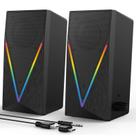 Alto-falantes de computador BUSP-HYY com luzes RGB, entrada para fone de ouvido