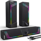 Alto-falantes de computador OFFSIR PC SoundBar Gaming RGB USB 3,5 mm