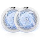 Alto-falantes marinhos Pyle de 4 polegadas, 2 vias, impermeáveis, 100 W, LED, 1 par