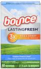 Amaciador de tecidos Dryer Sheets Bounce Lasting Fresh 60 folhas