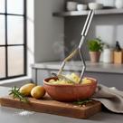 Amassador Batatas Legumes Feijão Aço Inox Cabo Reforçado