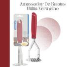 Amassador de Batatas Tramontina Utilità Aço Inox Resistente com Cabo Vermelho