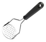 Amassador e Espremedor de Legumes e Frutas de Aço Inox Reforçado Cabo Preto Antiderrapante Manual Portatil Purês Batata Cenoura Otimo para presente