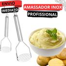 Amassador Espremedor De Batatas Inox para Purê e Receitar Para Amassar Batatas Feijão e Legumes