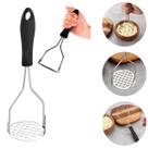 Amassador Espremedor de Legumes E Batatas Com Cabo Preto Inox