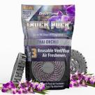 Ambientador para carro Drive Time Truck Puck Thai Orchid, pacote com 3