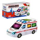 Ambulância de Brinquedo Infantil com Luzes Som Bate e Volta - Toy King