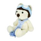 Amigurumi Urso Aviador de Crochê artesanal 13 cm