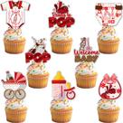 Amnbrei 24 Unidades de Topos para Cupcake com Glitter para Chá de Bebê