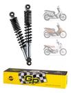 Amortecedor Cromado Gp7 (Par) Biz 100 - Biz 125 - Pop 100 2008/ (Mola Preta)