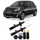 Amortecedor + Kit Batente Nissan March Dianteiro 2011 Até 2020 O Par