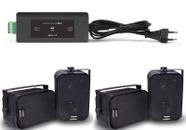 Amplificador AAT BTA-1 BT 60W RMS + 4 caixas SP400 preto