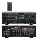 Amplificador HiFi 2.1 AK326Pro Bluetooth 150W RMS Som Estéreo Potente Preto
