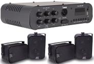 Amplificador NCA SA100BT + 2 Pares Caixa SP400 Preta Amplificador NCA SA100BT + 2 Pares Caixa SP400 Preta