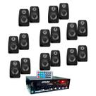Amplificador Som Ambiente 500 Watts Blue 4 Canais - Orion + Caixas de Som Ambiente LeSon 4 Polegadas 70w 8 Ohms - Preta Amplificador Som Ambiente 500 Watts Blue 4 Canais - Orion + Caixas de Som Ambiente LeSon 4 Polegadas 70w 8 Ohms - Preta