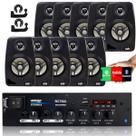 Amplificador Som Ambiente 500 Watts Blue 4 Canais - Orion Rc7000bt + 10 Caixas de Som Ambiente LeSon 4" 70w 8 Ohms Preta