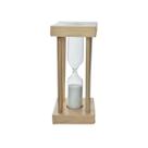 Ampulheta de vidro com base de madeira 10 minutos 11,5cm