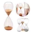 Ampulheta Decorativa 15 Minutos 16cm Areia Branca Dourada Prata Temporizador Vidro Borosilicato
