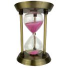 Ampulheta Decorativa 30 Minutos em Metal Tamanho Médio 22,5 cm - Rosa