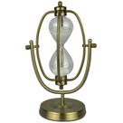 Ampulheta Decorativa Bronze 15 Minutos Areia Branca Luxo Decoração 23,5cm