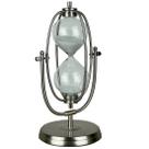 Ampulheta Decorativa Cor Prata Areia Branca Luxo Decoração 32cm - Prata