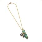 Amuleto Bronze e Prata Ponta de Quartzo Verde Pyxis Amuleto Bronze e Prata Ponta de Quartzo Verde Pyxis