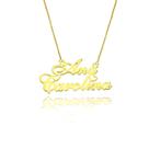 Ana carolina colar de nome folheado a ouro 18k