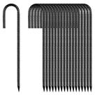 Anchor Stakes QNLONG 30 cm J-Hook 50 unidades pretas antiferrugem