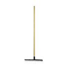 Ancinho 14 Dentes Aço Carbono Cabo Madeira Pra Limpeza 125cm