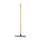 Ancinho 14 Dentes Aço Carbono Cabo Madeira Pra Limpeza 125cm