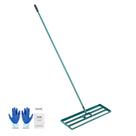 Ancinho de nivelamento de gramado VEVOR 36x10cm com alça estendida de aço de 78cm