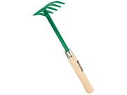 Ancinho/rastelo, 5 dentes, com revestimento protetor, cabo de madeira, 90x330mm, 1pc // palisad