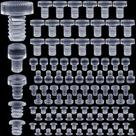 ANCIRS 50 peças de batentes adesivos variados para tampo de vidro com haste, 5 tamanhos de calços antiderrapantes, suportes de borracha transparentes, espaçadores para mesa de pátio e móveis (0,19/0,20/0,21/0,24/0,35 pol.) ANCIRS 50 peças de batentes adesivos variados para tampo de vidro com haste, 5 tamanhos de calços antiderrapantes, suportes de borracha transparentes, espaçadores para mesa de pátio e móveis (0,19/0,20/0,21/0,24/0,35 pol.)