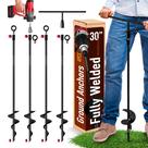 Anclajes de Suelo TECH2EACH 76 cm Juego de 4 de Tornillo de Alta Resistencia