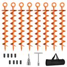 Anclajes de Tierra en Espiral Paquete de 8 para Cama Elástica Naranja Anclajes de Tierra en Espiral Paquete de 8 para Cama Elástica Naranja