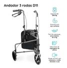 Andador 3 Rodas Dobrável Dellamed D11 Leve Seguro Com Bolsa Até 100kg Andador 3 Rodas Dobrável Dellamed D11 Leve Seguro Com Bolsa Até 100kg