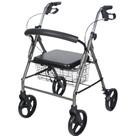 Andador 4 Rodas Dobravel até 135kg com Freio Cesto Assento Hidrolight